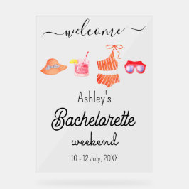 Bachelorette Beach Weekend Party Acrylschild
