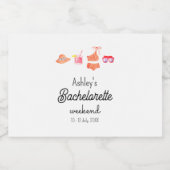Bachelorette Beach Weekend Pool Party Alkoholflaschenetikett (Einzelnes Label)
