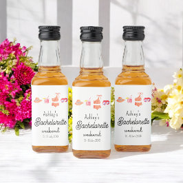 Bachelorette Beach Weekend Pool Party Alkoholflaschenetikett