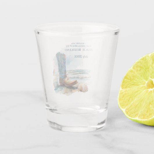 Bachelorette Beach Weekend Schnapsglas (Rückseite)
