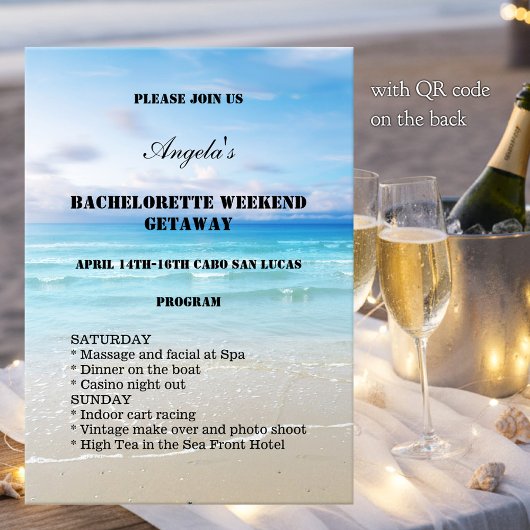 Bachelorette Beach Weekend Template Invitation Programm