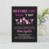 Bachelorette, bevor sie sagt, ich mache Einladung (Stehend Vorderseite)