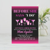 Bachelorette, bevor sie sagt, ich mache Einladung (Stehend Vorderseite)