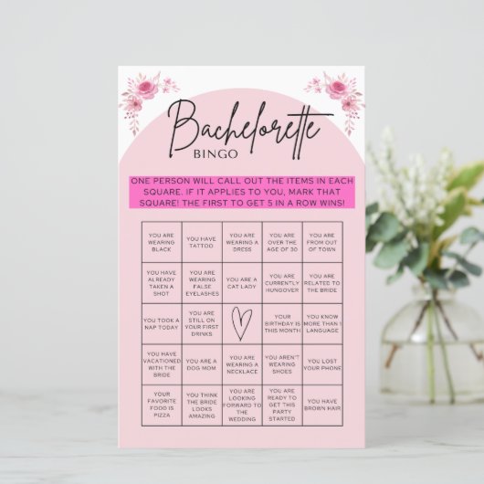 Bachelorette Bingo Game (Stehend Vorderseite)