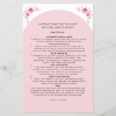 Bachelorette Bingo Game (Rückseite)