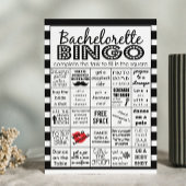 Bachelorette Bingo gestreift, Party Game, Challeng Einladung