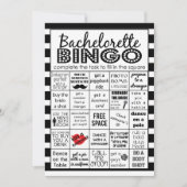 Bachelorette Bingo gestreift, Party Game, Challeng Einladung (Vorderseite)