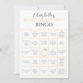 Bachelorette Bingo Gold Hen Party Game Challenge Karte (Vorderseite)