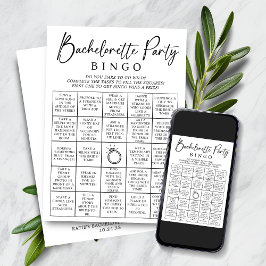 Bachelorette Bingo Party Game Card Einladung