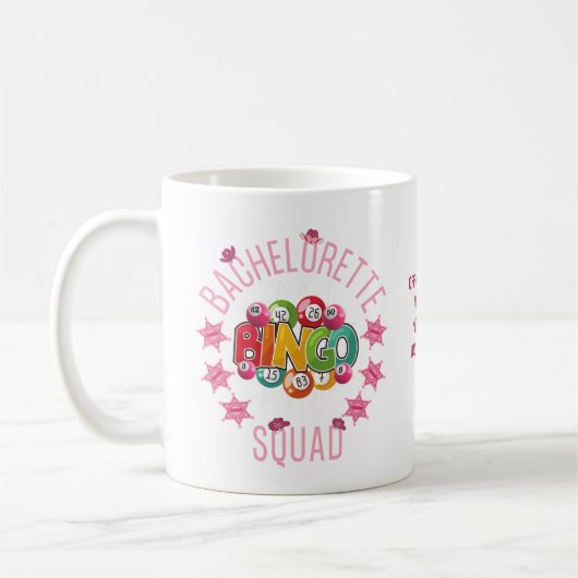 BACHELORETTE BINGO SQUAD Custom Western Coquette Kaffeetasse (Links)