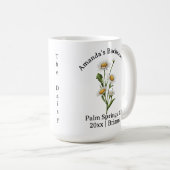 Bachelorette Birth Month Blume April Daisy Kaffeetasse (VorderseiteRechts)