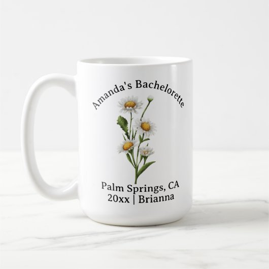 Bachelorette Birth Month Blume April Daisy Kaffeetasse (Links)