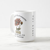 Bachelorette Birth Month Blume August Poppy Kaffeetasse (Vorderseite Links)