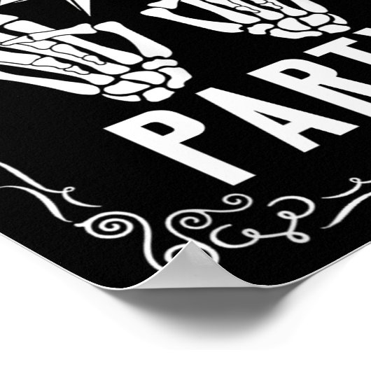 Bachelorette bis zum Tod tun uns Party Skeletthand Poster (Ecke)