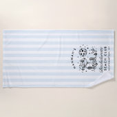 Bachelorette Blue & Black Retro Modernes Badetuch (Vorderseite)