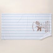 Bachelorette Blue & Brown Retro Modernes Strandtuc Strandtuch (Vorderseite)