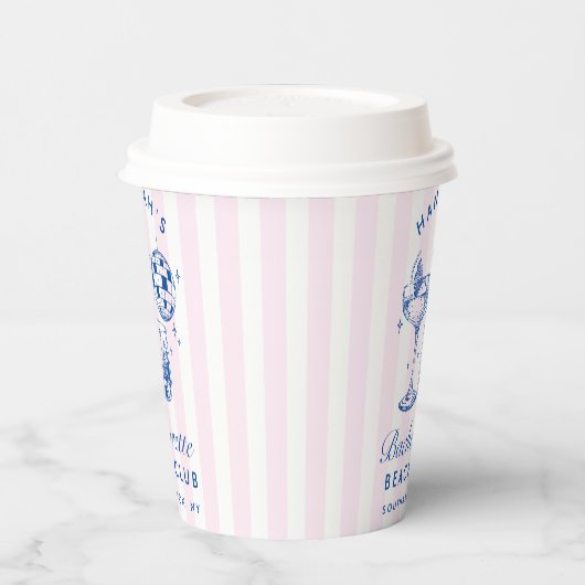 Bachelorette Blue Disco Cocktail Bar Settecentesim Pappbecher (Links)