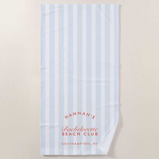 Bachelorette Blue & Red Retro Modern Strandtuch (Vorderseite)