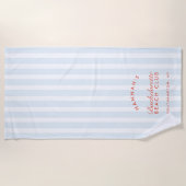 Bachelorette Blue & Red Retro Moderne Strandtuch (Vorderseite)
