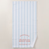 Bachelorette Blue & Red Retro Moderne Strandtuch (Vorderseite)