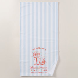 Bachelorette Blue & Red Retro Modernes Badetuch