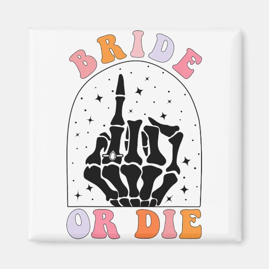 Bachelorette-Blüte oder Die Skeleton Hand Hallowee Magnet (Vorne)