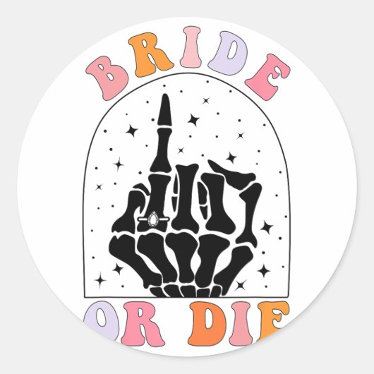 Bachelorette-Blüte oder Die Skeleton Hand Hallowee Runder Aufkleber (Vorderseite)