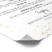 Bachelorette Boho Cocktail Gilded Drinks Menü Sign Poster (Ecke)