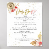 Bachelorette Boho Cocktail Gilded Drinks Menü Sign Poster (Vorne)