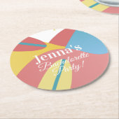 Bachelorette Brautparty Beach Surfing Runder Pappuntersetzer (Angewinkelt)