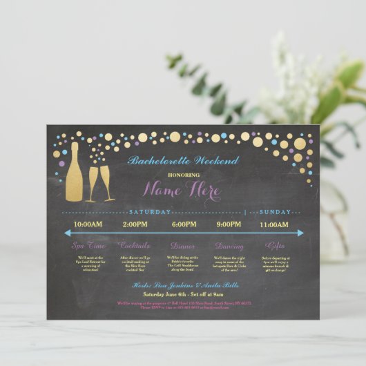 Bachelorette Brautparty Chalet Programm (Stehend Vorderseite)