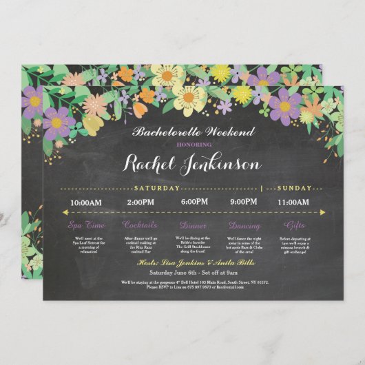 Bachelorette Brautparty Chalet Programm (Vorne/Hinten)