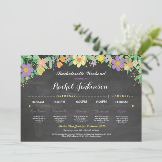 Bachelorette Brautparty Chalet Programm (Stehend Vorderseite)