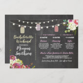 Bachelorette Brautparty Itinerary Jars Chalet Einladung (Vorne/Hinten)