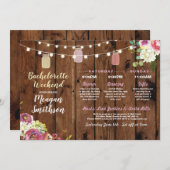 Bachelorette Brautparty Itinerary Jars Wood Programm (Vorne/Hinten)