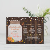 Bachelorette Brautparty Itinerary Pumpkin Jar Einladung (Stehend Vorderseite)