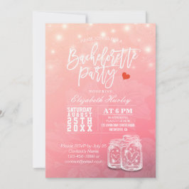 Bachelorette Brautparty Mason Jar String Lights Dankeskarte