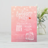 Bachelorette Brautparty Mason Jar String Lights Dankeskarte (Stehend Vorderseite)