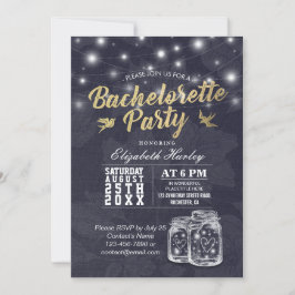 Bachelorette Brautparty Mason Jar String Lights Einladung