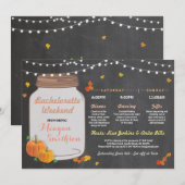 Bachelorette Brautparty-Reisekürbis-Glas Einladung (Vorne/Hinten)