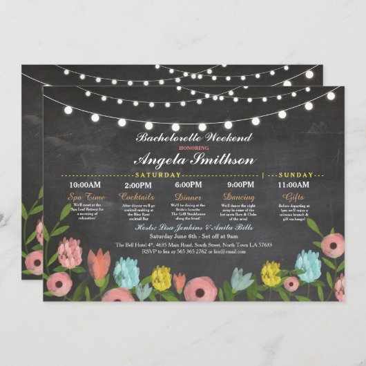 Bachelorette Brautparty Rosa Florenreise Programm (Vorne/Hinten)