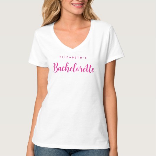 Bachelorette Brautparty Weibchen Weiß und Heiß Ros T-Shirt (Vorderseite)