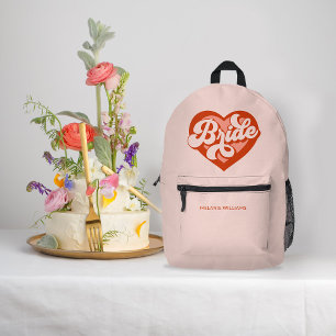 Bachelorette Bride Babe Tribe Squad Herz Bedruckter Rucksack