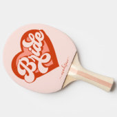 Bachelorette Bride Babe Tribe Squad Herz Tischtennis Schläger (Seitenansicht)