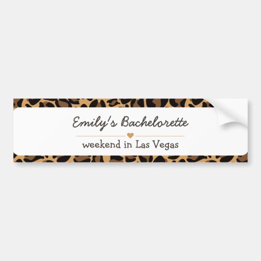 Bachelorette Bride Boujee Trendy Leopard Print Autoaufkleber (Vorne)