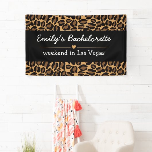 Bachelorette Bride Boujee Trendy Leopard Print Banner (Insitu)