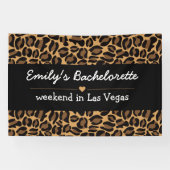 Bachelorette Bride Boujee Trendy Leopard Print Banner (Horizontal)