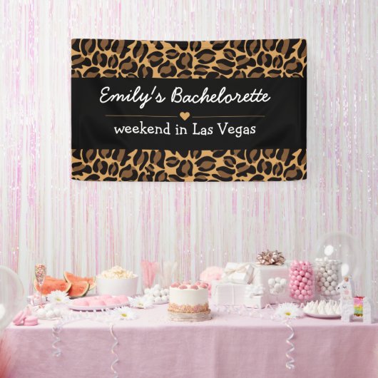 Bachelorette Bride Boujee Trendy Leopard Print Banner (Party)