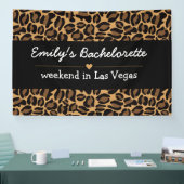 Bachelorette Bride Boujee Trendy Leopard Print Banner (Messe)