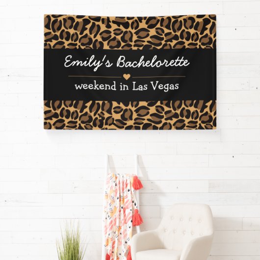 Bachelorette Bride Boujee Trendy Leopard Print Banner (InSitu)